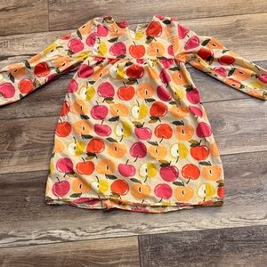 Pink Chicken Multicolor Apple Print Dress